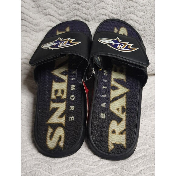 Brand New FOCO Baltimore Ravens NFL Colorblock GEL Slides Sandals Sz 13/14 NwT main image 8